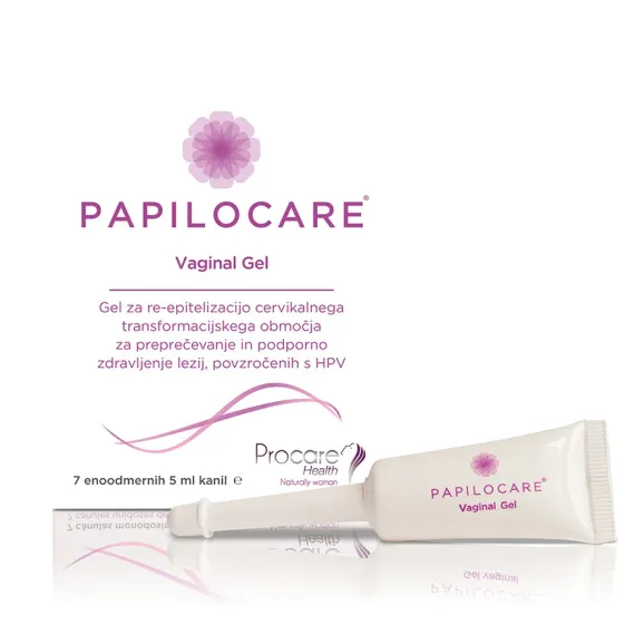 Papilocare, vaginalni gel enoodmerna kanila, 5ml, 7 enoodmernih kanil