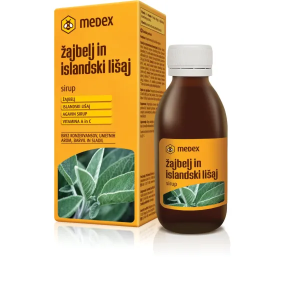 Medex, sirup žajbelj in islandski čaj, 150 ml