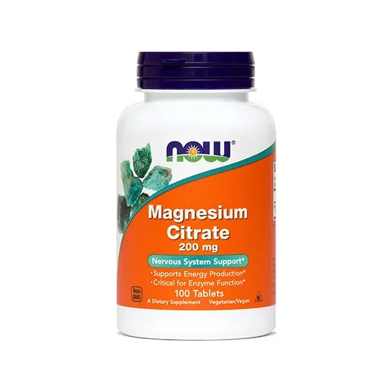 Now, Magnezijev citrat, 200 mg, 100 tablet