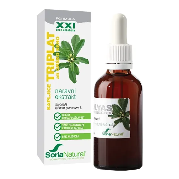 Soria Natural, triplat - grško seno XXI, kapljice brez alkohola, 50 ml