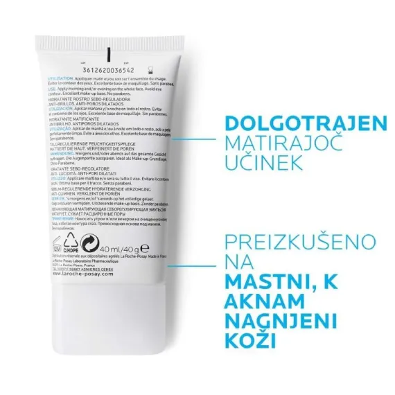 La Roche-Posay, Effaclar Mat vlažilna krema proti mastnemu lesku in razširjenim poram, 40 ml