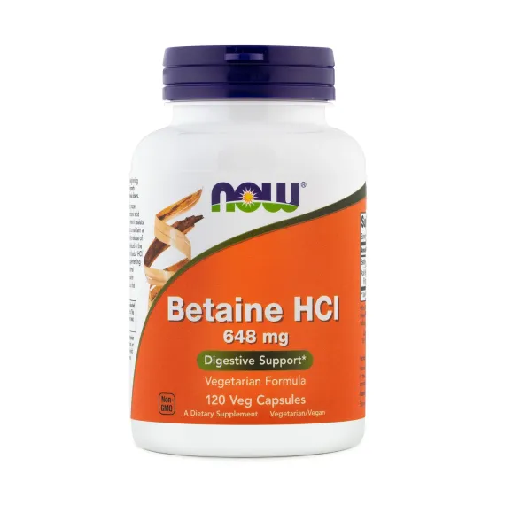 NOW, betain HCL kapsule 648 mg, 120 kapsul