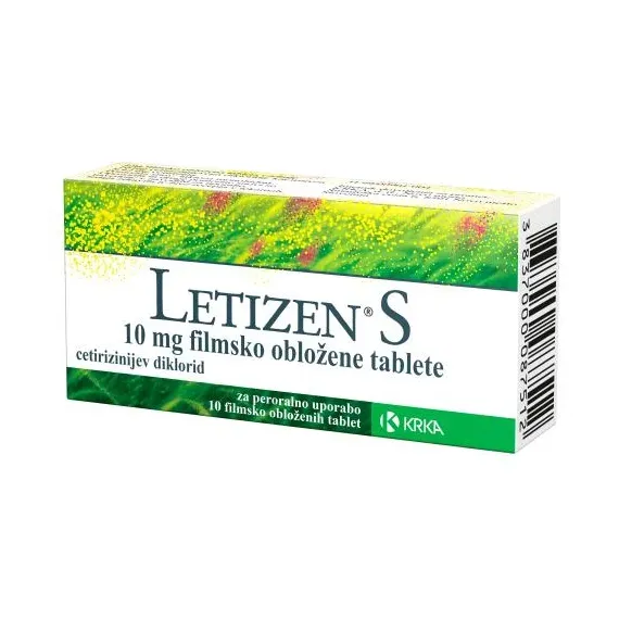 Letizen S 10 mg filmsko obložene tablete, 10 tablet