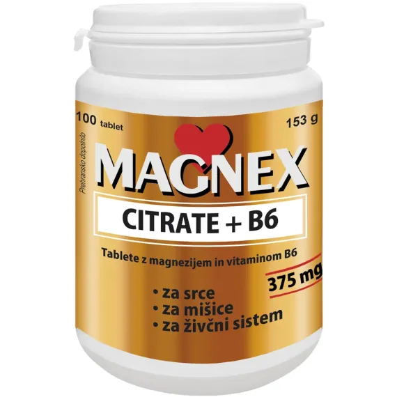 Magnex, citrate 375 mg+B6 tablete, 100 tablet