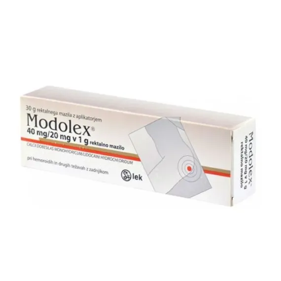 Modolex 40 mg/20 mg v 1 g rektalno mazilo, 30 g