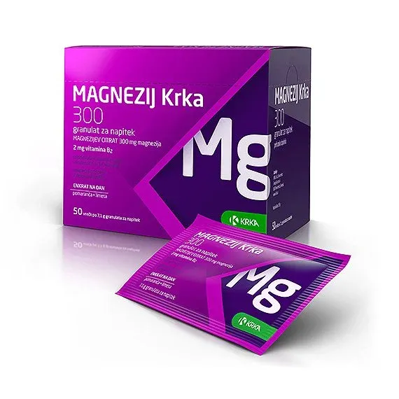 Krka, Magnezij 300 granulat za napitek, 7.1g, 50 vrečk