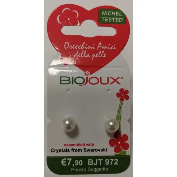 BIojoux, uhani Swarovski kristal bela perla, BJT972