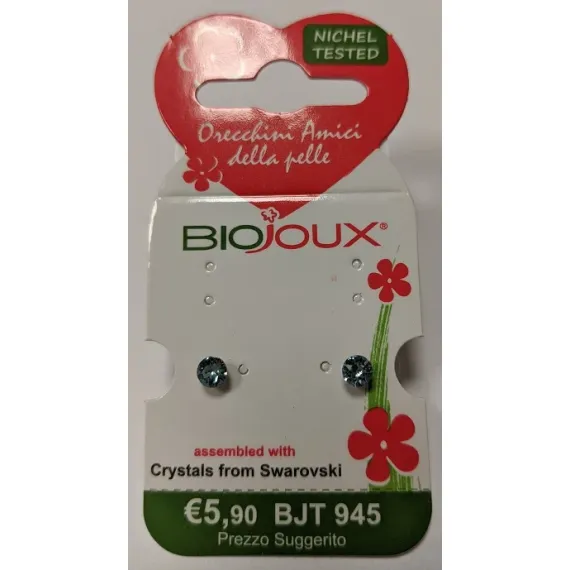 Biojoux, uhani Swarovski kristal Aquamarine, BJT945