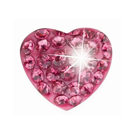 Biojoux, uhani srce z roza kristali, BJT2100