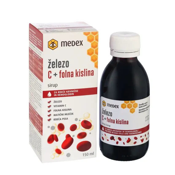 Medex, Železo C + folna kislina sirup, 150 ml