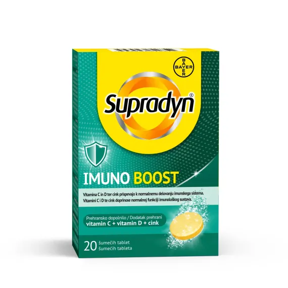 Supradyn, Imuno Boost vitamin C + vitamin D + cink šumeče tablete, 20 šumečih tablet