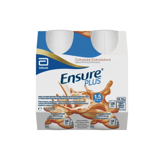 Ensure Plus, okus čokolade, 220 ml, 4 plastenke