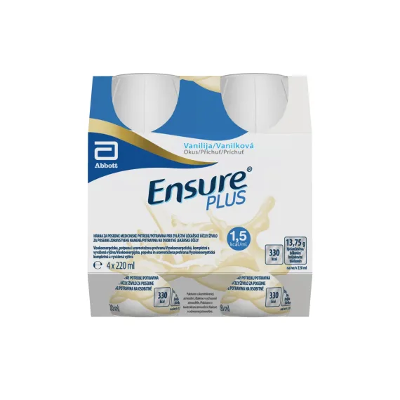 Ensure Plus, okus vanilije, 220 ml, 4 plastenke