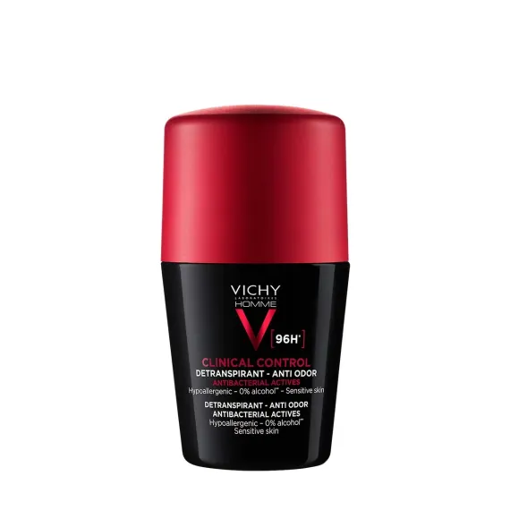 Vichy, Homme clinical control 96h detraspirant roll-on proti neprijetnemu vonju do 96h, 50 ml