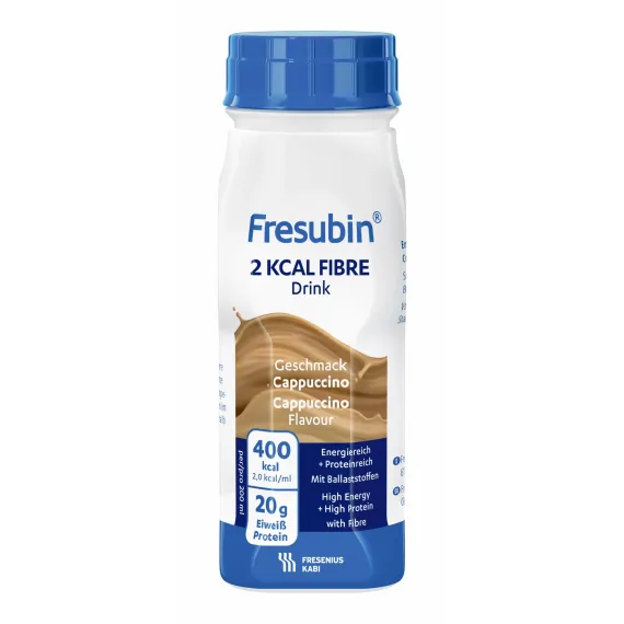 Fresubin 2 kcal Fibre drink, okus kapučino, 200 ml, 4 plastenke