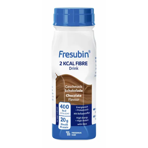 Fresubin 2 kcal Fibre drink, okus čokolada, 200 ml, 4 plastenke