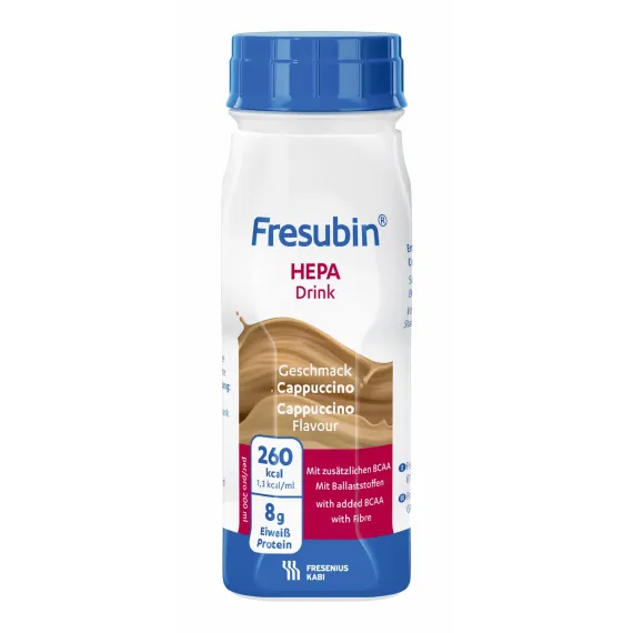 Fresubin Hepa Drink, okus kapučino, 200 ml, 4 plastenke