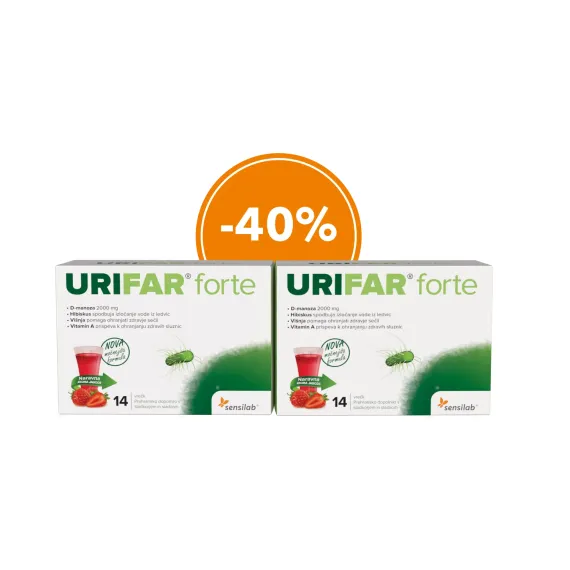 Sensilab, Urifar forte zrnca vrečka, 4g, 14 vrečk, dvojno pakiranje akcija -40%