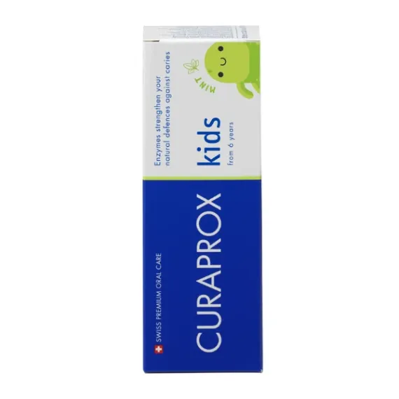 Curaprox Kids, otroška zobna pasta z okusom mete 1450 ppm F, 60 ml