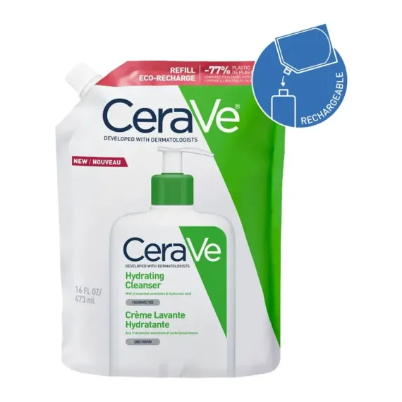 CeraVe, vlažilna čistilna emulzija za suho in zelo suho kožo, refill 473 ml