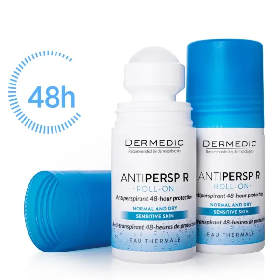 Dermedic, Antiperspirant 48h hipoalergena zaščita roll-on, 60 ml, Akcija 1+1 gratis