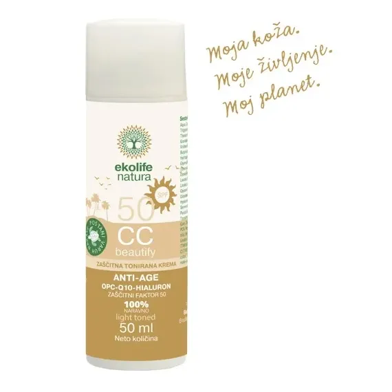 Ekolife Natura, CC zaščitna tonirana krema ZF50, 50 ml