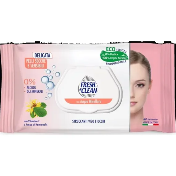Fresh&Clean robček za odstranjevanje ličil Sensitive, 48 robčkov