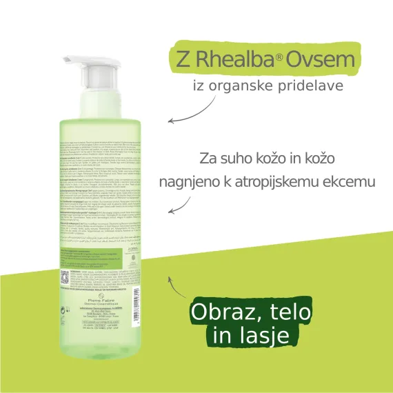 A-Derma, Exomega control, emolientni čistilni gel 2v1 za atopijsko kožo, 500 ml