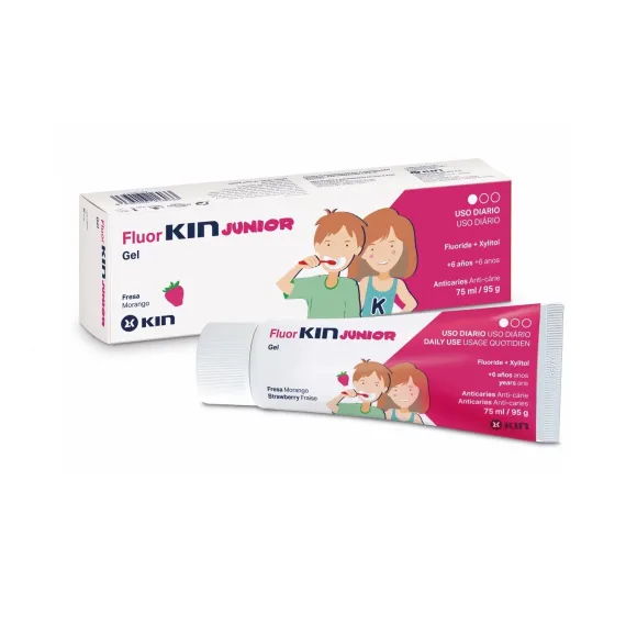 FluorKin, Junior gel z okusom jagode, 75 ml