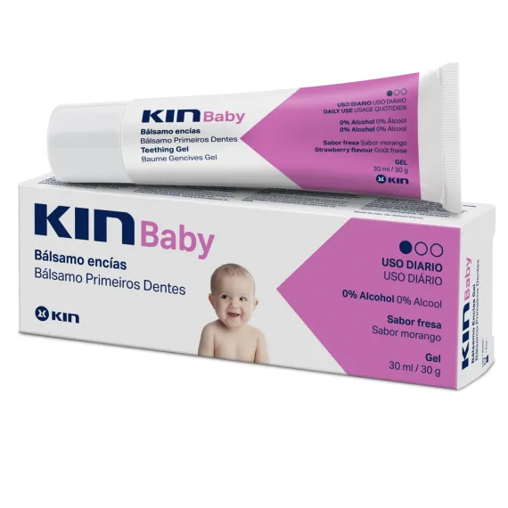 Kin Baby, gel za dlesni ob izraščanju zob z okusom jagode, 30 ml