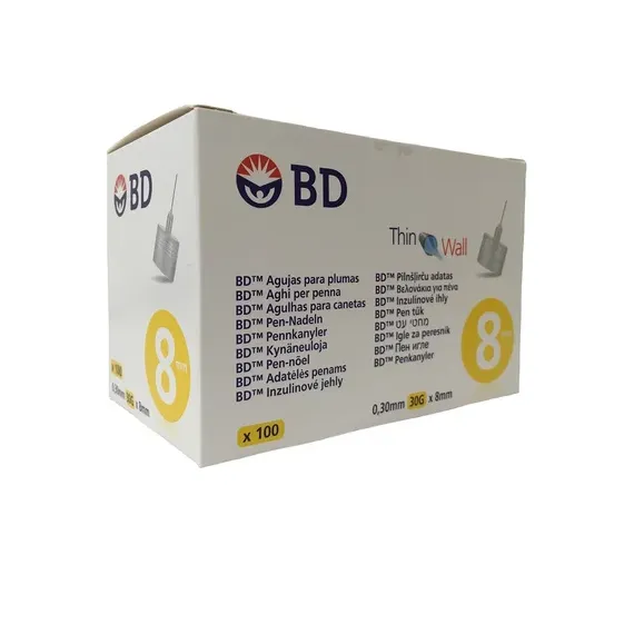 BD, Thin Wall igla za peresnike 8 mm, 100 igel