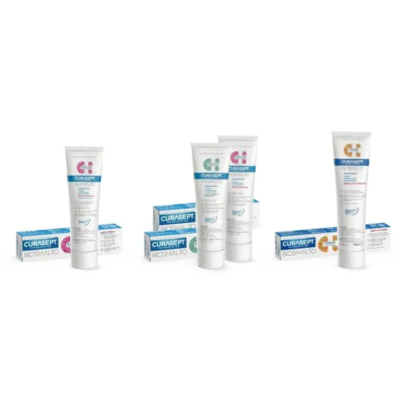 Curasept, Biosmalto Baby - Kid zobna pasta z okusom jagode brez fluorida, 50 ml