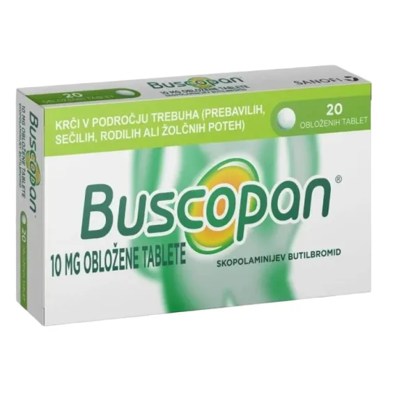Buscopan 10 mg obložene tablete, 20 tablet