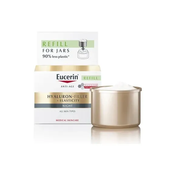 Eucerin, Hyaluron-Filler + Elasticity nočna krema, refill, 50 ml