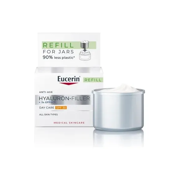 Eucerin, Hyaluron-Filler + 3x effect dnevna krema za vse tipe kože ZF30, refill, 50ml