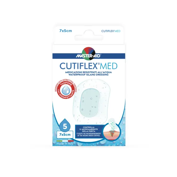 Masteraid, Cutiflex Med vodoodporen obliž 7x5cm, 5 obližev