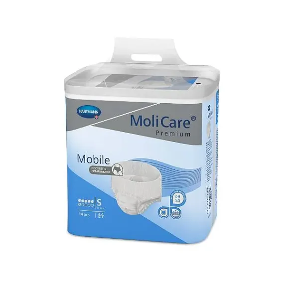 MoliCare, Premium Mobile inkontinenčne hlačke 6D, velikost small, 14 hlačk