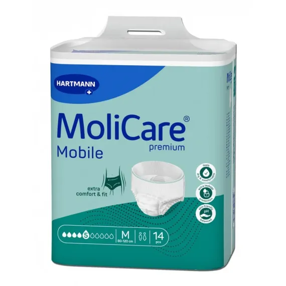 MoliCare, Premium Mobile inkontinenčne hlačke 5D, velikost medium, 14 hlačk