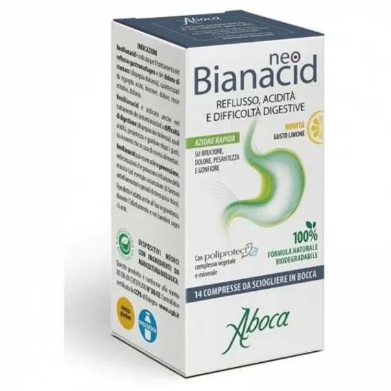 NeoBianacid, tablete z okusom limone, 14 tablet