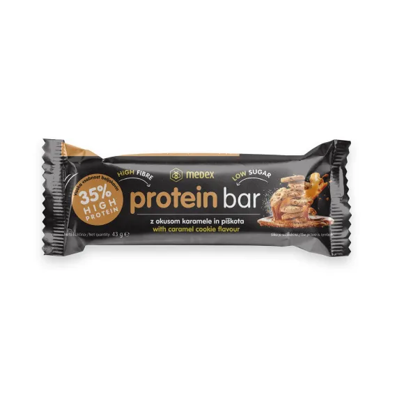 Medex, ploščica protein bar karamelni piškot, 43 g