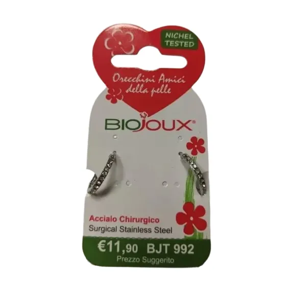 Biojoux, uhani obroček sklenjen kristal, BJT992