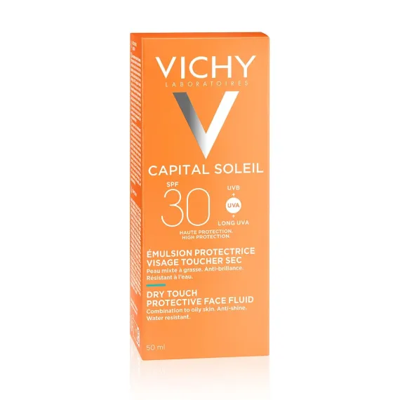 Vichy, Capital Soleil Dry Touch zaščitni fluid za obraz ZF30, 50 ml