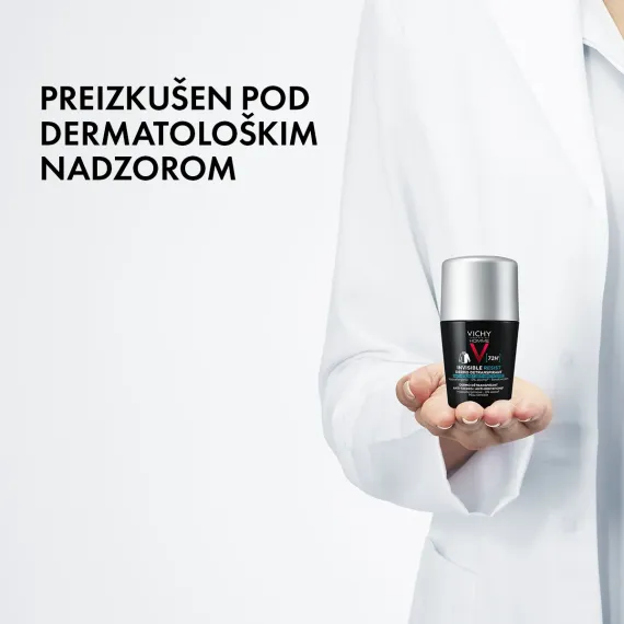 Vichy Homme, Invisible Resist roll-on detranspirant, 50 ml