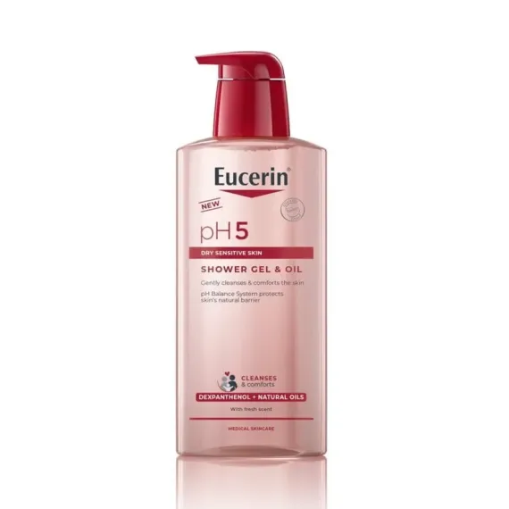 Eucerin, pH5 oljni gel za prhanje, 400 ml