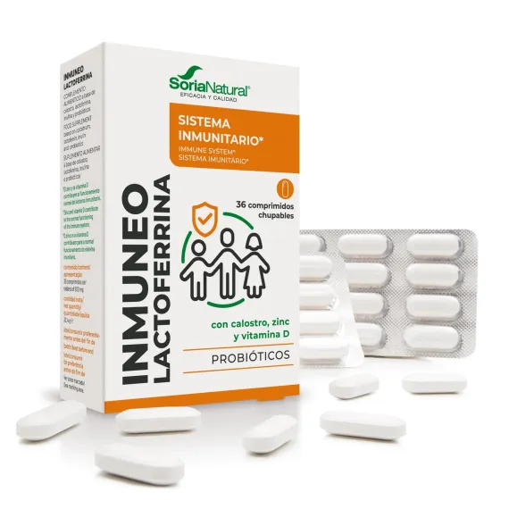 Soria Natural, Inmuneo Laktoferin s Kolostumom, 36 žvečljivih tablet