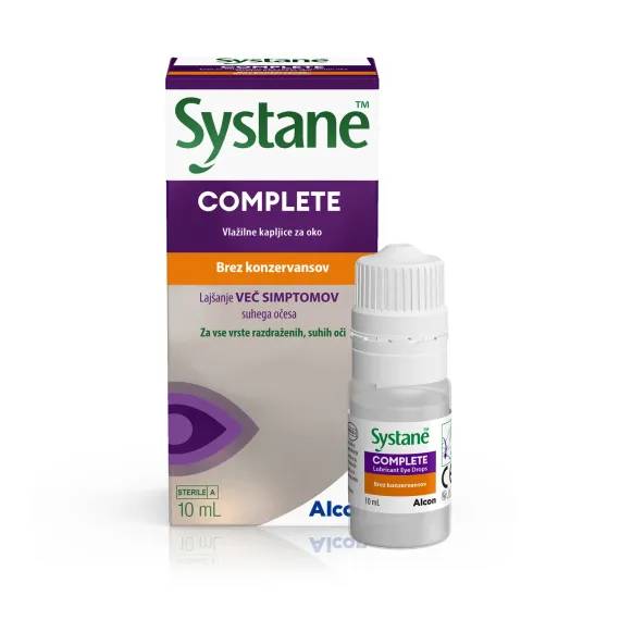 Systane Complete, vlažilne kapljice za oko brez konzervansov, 10 ml
