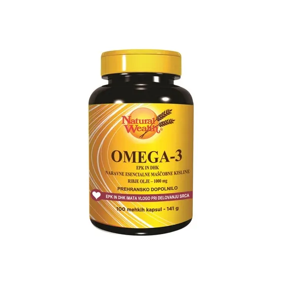 Natural Wealth, Omega-3 1000 mg, 100 kapsul