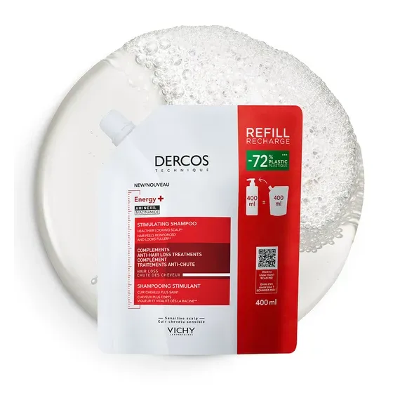 Vichy, Dercos Energy+ šampon proti izpadanju las, refill 400 ml
