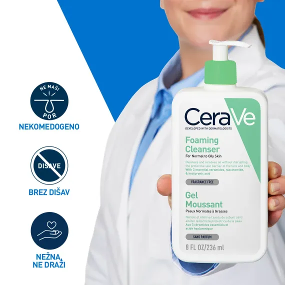 CeraVe, Peneči čistilni gel 236ml, 2x posebna ponudba