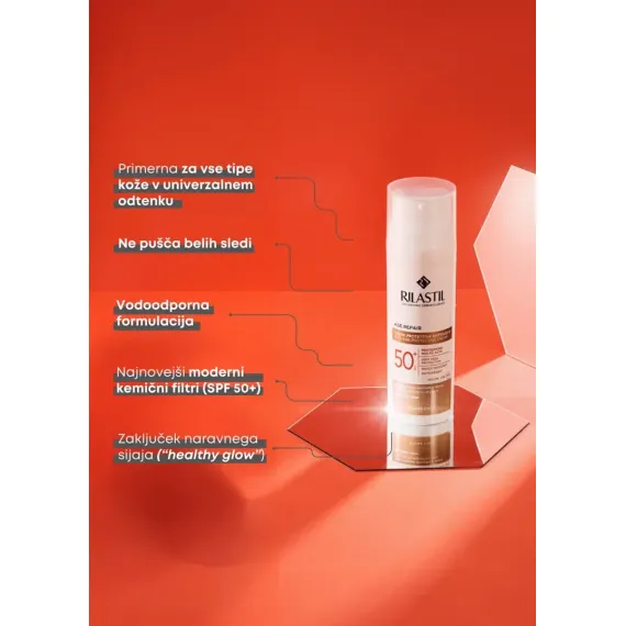 Rilastil, Sun System Age Repair, obarvana krema ZF50+, 50 ml